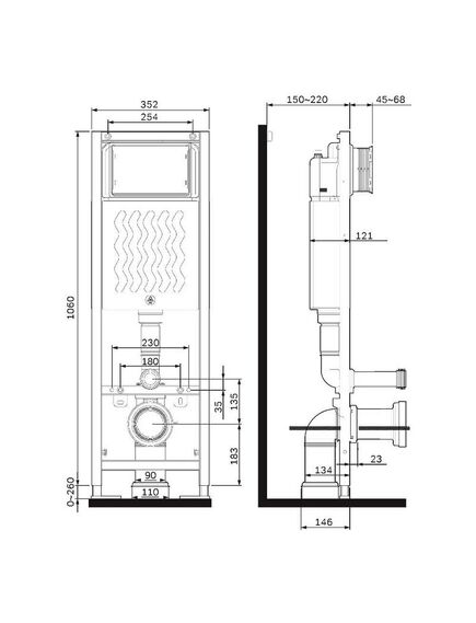 Купить I012711 ErgoFit узкая инсталляция для подвесного унитаза (i012711) по цене 21590 руб., в Санкт-Петебруге в интернет магазине 100-Систем, а также дургие товары AM.PM из раздела Инсталляции для унитазов и Инсталляции