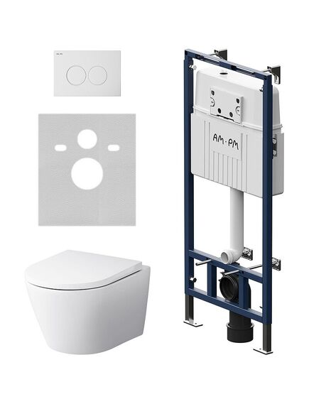 Купить IS110101.741701 Инсталляция EasyFit с клав L глянц белый с подвес унит  Sense FlashClean с сид (is110101.741701) по цене 49490 руб., в Санкт-Петебруге в интернет магазине 100-Систем, а также дургие товары AM.PM из раздела Готовые решения и Инсталляции