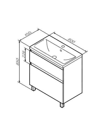 Купить M85AFSX0802WG X-Joy, База под раковину, напольная, 80 см, 2 ящика, белый глянец (m85afsx0802wg) по цене 16190 руб., в Санкт-Петебруге в интернет магазине 100-Систем, а также дургие товары AM.PM из раздела Тумбы под раковину и Мебель для ванной комнаты