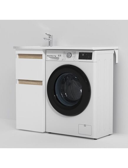 Купить M85AFSX0402WG X-Joy, База под столешницу для стиральной машины, напольная, 40 см, 2 ящика, белый гля (m85afsx0402wg) по цене 15690 руб., в Санкт-Петебруге в интернет магазине 100-Систем, а также дургие товары AM.PM из раздела Тумбы под раковину и Мебель для ванной комнаты