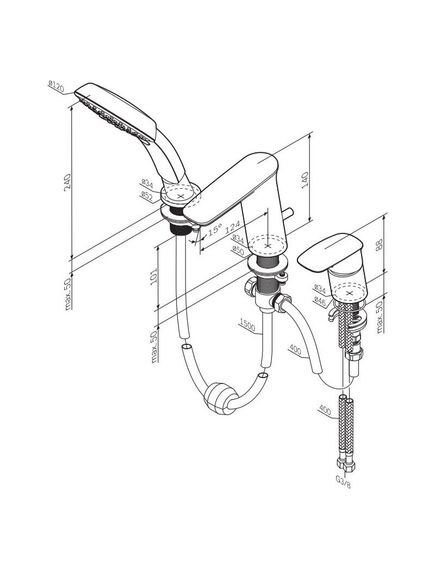 Купить F50A01300 Inspire V2.0, смеситель на борт ванны, трёхсекционный, излив  мм, хром, шт (f50a01300) по цене 33590 руб., в Санкт-Петебруге в интернет магазине 100-Систем, а также дургие товары AM.PM из раздела Смесители на борт ванны и Смесители для ванны и душа