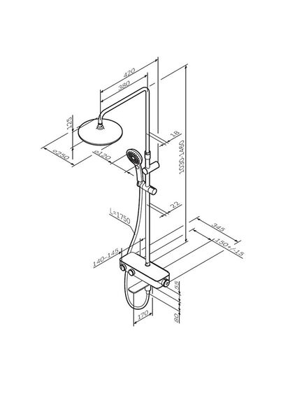 Купить F0750A522 Inspire V2.0, душевая система, набор: см-ль д/ванны/душа с термостатом, верхний душ d 250 (f0750a522) по цене 113990 руб., в Санкт-Петебруге в интернет магазине 100-Систем, а также дургие товары AM.PM из раздела Душевые стойки и Душевые стойки, системы, панели, гарнитуры