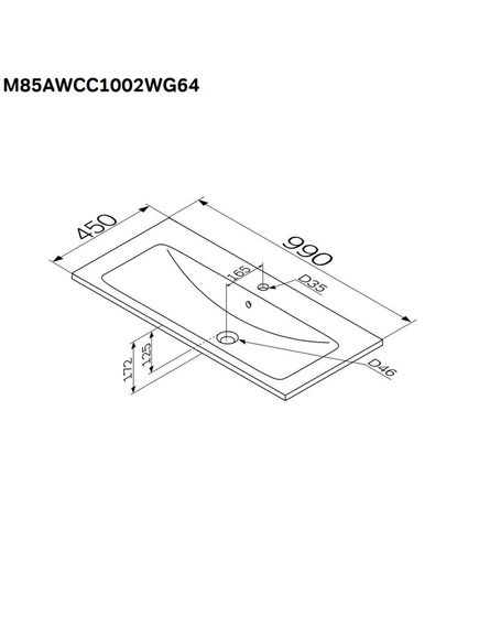 Купить M85AWCC1002WG64 X-Joy, Раковина мебельная, керамическая, 100 см, встроенная, цвет: белый, глянец (m85awcc1002wg64) по цене 20890 руб., в Санкт-Петебруге в интернет магазине 100-Систем, а также дургие товары AM.PM из раздела Встраиваемые раковины и Раковины и пьедесталы