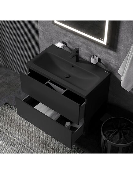 Купить BK90GN Gem Подвесной комплект 75 см, черный (bk90gn) по цене 85690 руб., в Санкт-Петебруге в интернет магазине 100-Систем, а также дургие товары AM.PM из раздела Готовые решения для ванной комнаты и Мебель для ванной комнаты