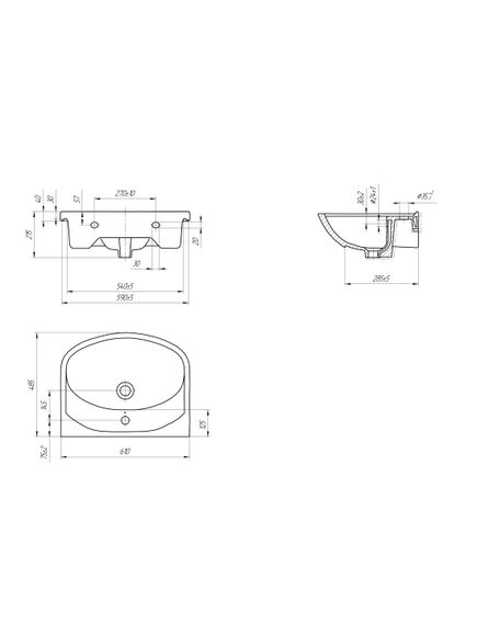 Купить Раковина ERICA 61  (s-um-eri61/1-w) по цене 3890 руб., в Санкт-Петебруге в интернет магазине 100-Систем, а также дургие товары CERSANIT из раздела Встраиваемые раковины и Раковины и пьедесталы