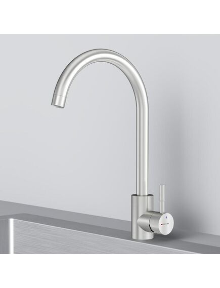 Купить F85B07111 X-Joy, смеситель для кухни с С-изливом, сатин (f85b07111) по цене 4790 руб., в Санкт-Петебруге в интернет магазине 100-Систем, а также дургие товары AM.PM из раздела Рычажные смесители и Смесители для кухни