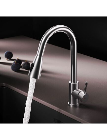 Купить F85B07511 X-Joy, смеситель для кухни с вытягивающимся изливом, сатин (f85b07511) по цене 5990 руб., в Санкт-Петебруге в интернет магазине 100-Систем, а также дургие товары AM.PM из раздела Рычажные смесители и Смесители для кухни