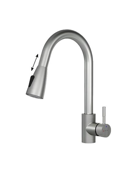 Купить F85B07511 X-Joy, смеситель для кухни с вытягивающимся изливом, сатин (f85b07511) по цене 5990 руб., в Санкт-Петебруге в интернет магазине 100-Систем, а также дургие товары AM.PM из раздела Рычажные смесители и Смесители для кухни