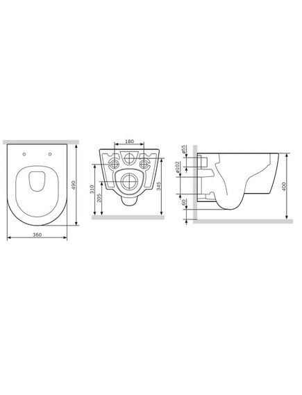 Купить C8F1700SC Func подвесной унитаз 49 см FlashClean с сиденьем микролифт (c8f1700sc) по цене 22990 руб., в Санкт-Петебруге в интернет магазине 100-Систем, а также дургие товары AM.PM из раздела Унитазы подвесные и Унитазы