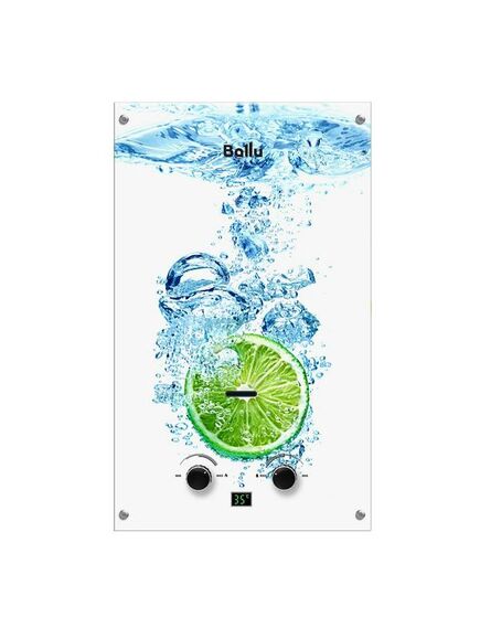 Купить Колонка газовая Ballu GWH 10 Fiery Glass Lime (gwh 10 fiery glass) по цене 11539.5 руб., в Санкт-Петебруге в интернет магазине 100-Систем, а также дургие товары BALLU из раздела Газовые проточные водонагреватели и Газовые водонагреватели