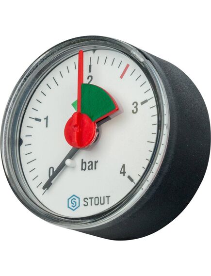 Купить STOUT SIM-0007 Манометр аксиальный с указателем предела. Корпус Dn 50 мм 1/4", 0...4 бар, кл.2.5 (sim-0007-500408) по цене 826 руб., в Санкт-Петебруге в интернет магазине 100-Систем, а также дургие товары STOUT из раздела Манометры и Контрольно-измерительные приборы