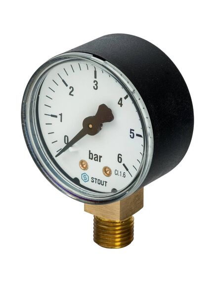 Купить STOUT SIM-0010 Манометр радиальный. Корпус Dn 50 мм 1/4" , 0...6 бар, кл.2.5 (sim-0010-500608) по цене 752 руб., в Санкт-Петебруге в интернет магазине 100-Систем, а также дургие товары STOUT из раздела Манометры и Контрольно-измерительные приборы