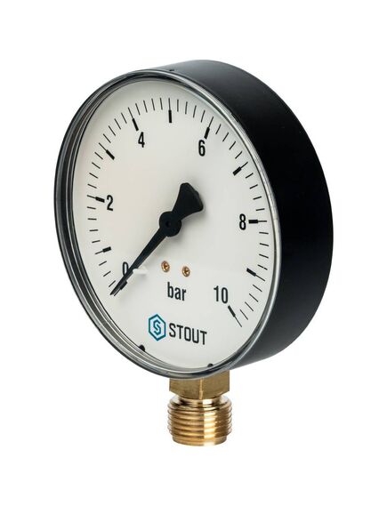 Купить STOUT SIM-0010 Манометр радиальный. Корпус Dn 100 мм 1/2", 0...10 бар, кл.2.5 (sim-0010-101015) по цене 1506 руб., в Санкт-Петебруге в интернет магазине 100-Систем, а также дургие товары STOUT из раздела Манометры и Контрольно-измерительные приборы