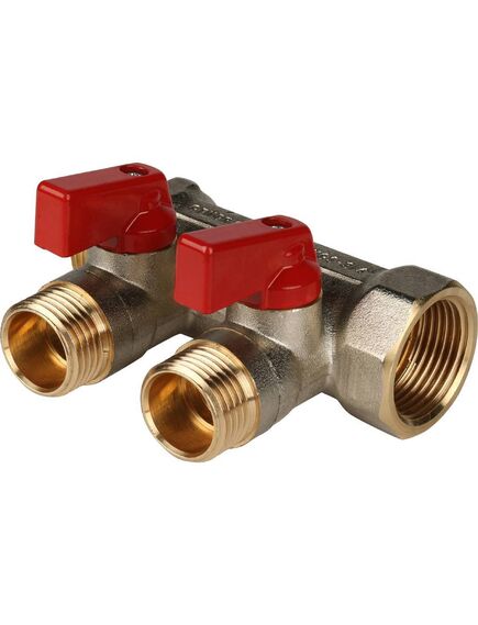 Купить SMB 6200 341202 STOUT Коллектор с шаровыми кранами 3/4", 2 отвода 1/2" (красные ручки) (smb 6200 341202) по цене 1537 руб., в Санкт-Петебруге в интернет магазине 100-Систем, а также дургие товары STOUT из раздела Запорные коллекторы и Коллекторы и коллекторные группы