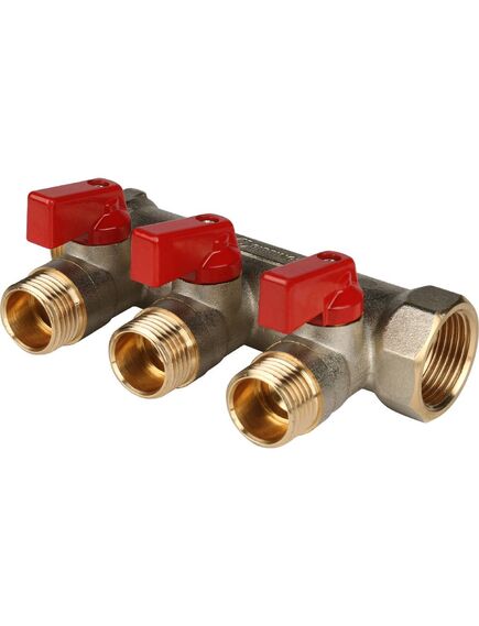 Купить SMB 6200 341203 STOUT Коллектор с шаровыми кранами 3/4", 3 отвода 1/2" (красные ручки) (smb 6200 341203) по цене 2143 руб., в Санкт-Петебруге в интернет магазине 100-Систем, а также дургие товары STOUT из раздела Запорные коллекторы и Коллекторы и коллекторные группы