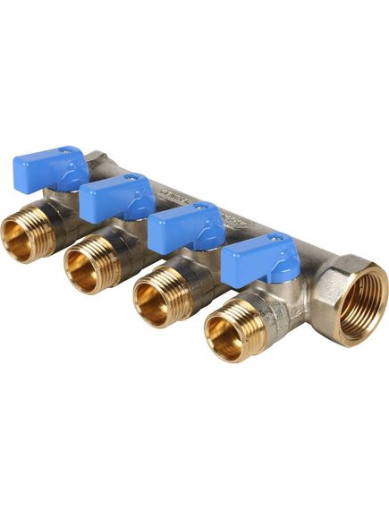 Купить SMB 6201 341204 STOUT Коллектор с шаровыми кранами 3/4", 4 отвода 1/2" (синие ручки) (smb 6201 341204) по цене 2906 руб., в Санкт-Петебруге в интернет магазине 100-Систем, а также дургие товары STOUT из раздела Запорные коллекторы и Коллекторы и коллекторные группы