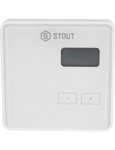 Купить STOUT  Беспроводной комнатный двухпозиционный регулятор ST-294v2, белый (ste-0101-029421) по цене 13036 руб., в Санкт-Петебруге в интернет магазине 100-Систем, а также дургие товары STOUT из раздела Управляющие модули и Автоматика для водяного теплого пола