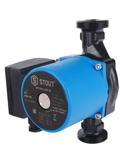 Купить SPC-0001-2560180 STOUT Насос циркуляционный 25/60-180 (spc-0001-2560180) по цене 10246 руб., в Санкт-Петебруге в интернет магазине 100-Систем, а также дургие товары STOUT из раздела Насосы циркуляционные и Насосы и насосное оборудование