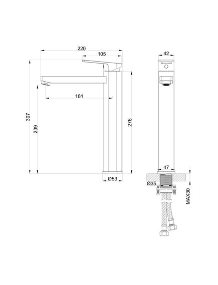 Купить Смеситель для раковины высокий WONZON & WOGHAND FRAME, Черный матовый (WW-88239010-MB) (ww-88239010-mb) по цене 26216 руб., в Санкт-Петебруге в интернет магазине 100-Систем, а также дургие товары WONZON & WOGHAND из раздела Рычажные смесители и Смесители для раковины