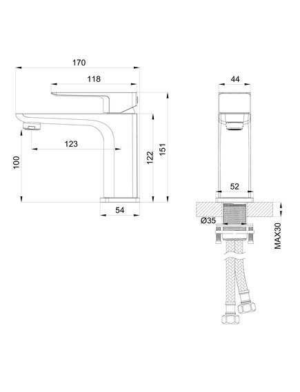 Купить Смеситель для раковины WONZON & WOGHAND EDGE, Хром (WW-88139003-CR) (ww-88139003-cr) по цене 14347 руб., в Санкт-Петебруге в интернет магазине 100-Систем, а также дургие товары WONZON & WOGHAND из раздела Рычажные смесители и Смесители для раковины