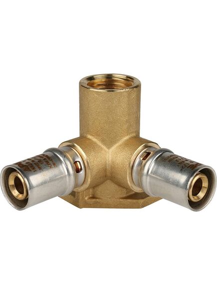 Купить SFP-0015-001216 STOUT Тройник настенный с креплением  16xR 1/2" для металлопластиковых труб прессовой (sfp-0015-001216) по цене 1218 руб., в Санкт-Петебруге в интернет магазине 100-Систем, а также дургие товары STOUT из раздела Пресс Stout 16 и Пресс