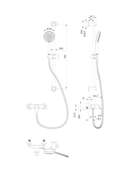 Купить Смеситель для душа с гарнитуром WONZON & WOGHAND, Хром (WW-AE3103-CR) (WW-AE3103-CR) по цене 15254 руб., в Санкт-Петебруге в интернет магазине 100-Систем, а также дургие товары WONZON & WOGHAND из раздела Смесители для душа без излива и Смесители для ванны и душа