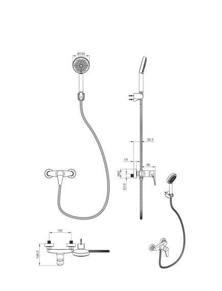 Купить Смеситель для душа WONZON & WOGHAND ALFA, Черный матовый (WW-AE3102-MB) (WW-AE3102-MB) по цене 12550 руб., в Санкт-Петебруге в интернет магазине 100-Систем, а также дургие товары WONZON & WOGHAND из раздела Смесители для душа без излива и Смесители для ванны и душа