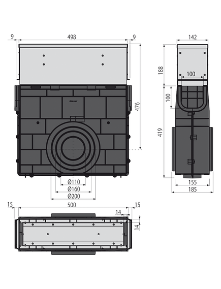 Купить ALCA PLAST Пескоуловитель для дренажного каналаAVZ101-R122 с щелевой асимметричной надставкой из оцинкованной с (avz101r-r122r) по цене 59729 руб., в Санкт-Петебруге в интернет магазине 100-Систем, а также дургие товары AlcaPlast из раздела Комплектующие и Душевые лотки и душевые трапы