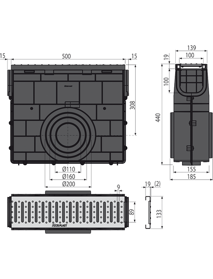 Купить ALCA PLAST Пескоуловитель для дренажного канала AVZ102 с пластиково рамой и оцинкованной решеткой С-образного п (avz102r-r102s) по цене 17065 руб., в Санкт-Петебруге в интернет магазине 100-Систем, а также дургие товары AlcaPlast из раздела Комплектующие и Душевые лотки и душевые трапы