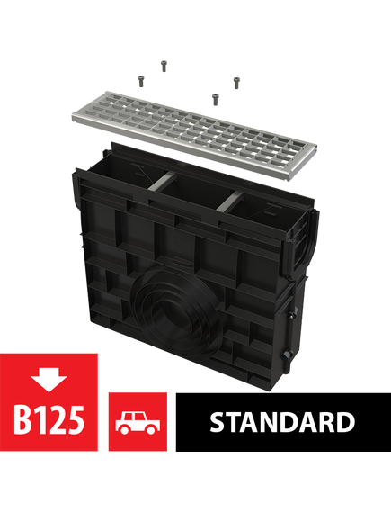 Купить ALCA PLAST Пескоуловитель дренажного канала AVZ102 с пластиковой рамой и оцин.решеткой  В125, арт.AVZ102R-R103S (avz102r-r103s) по цене 21690 руб., в Санкт-Петебруге в интернет магазине 100-Систем, а также дургие товары AlcaPlast из раздела Комплектующие и Душевые лотки и душевые трапы