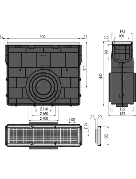 Купить ALCA PLAST Пескоуловитель для дренажного канала AVZ103 с метеллической рамой и оцинкованной решеткой С250, арт. (avz103r-r104s) по цене 24515 руб., в Санкт-Петебруге в интернет магазине 100-Систем, а также дургие товары AlcaPlast из раздела Комплектующие и Душевые лотки и душевые трапы