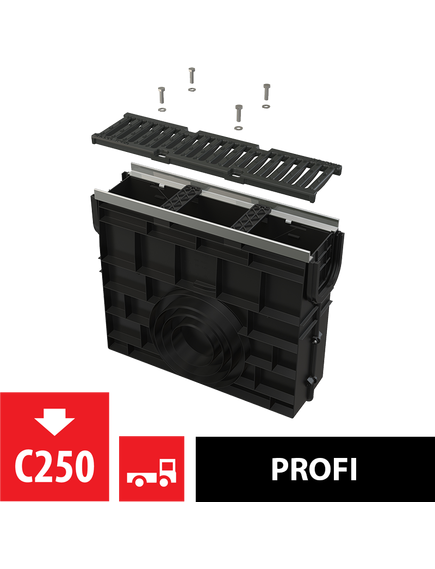 Купить ALCA PLAST Пескоуловитель для дренажного канала AVZ103 с металлической рамой и чугунной решеткой  С250, арт. AV (avz103r-r202) по цене 22629 руб., в Санкт-Петебруге в интернет магазине 100-Систем, а также дургие товары AlcaPlast из раздела Комплектующие и Душевые лотки и душевые трапы