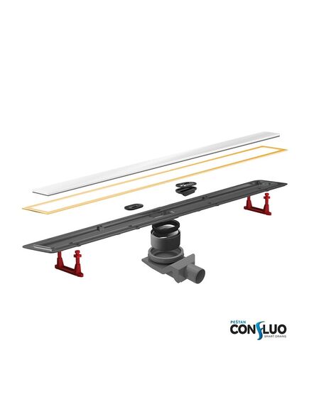 Купить Душевой лоток Pestan Confluo Premium Line 300 White Glass Gold  (13100119) по цене 31080 руб., в Санкт-Петебруге в интернет магазине 100-Систем, а также дургие товары Pestan из раздела Лотки и Душевые лотки и душевые трапы