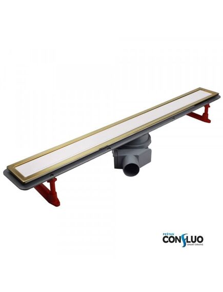 Купить Душевой лоток Pestan Confluo Premium Line 450 White Glass Gold  (13100120) по цене 46300 руб., в Санкт-Петебруге в интернет магазине 100-Систем, а также дургие товары Pestan из раздела Лотки и Душевые лотки и душевые трапы