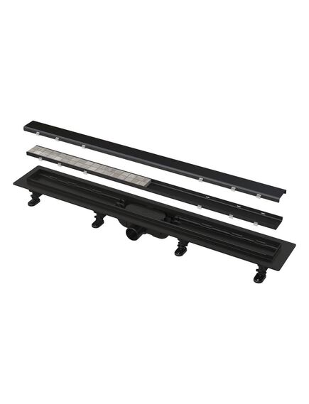 Купить APZ19BLACK-950 Водоотводящий желоб с порогами для двусторонняя решетка, черный-мат (apz19black-950) по цене 24337 руб., в Санкт-Петебруге в интернет магазине 100-Систем, а также дургие товары AlcaPlast из раздела Лотки и Душевые лотки и душевые трапы