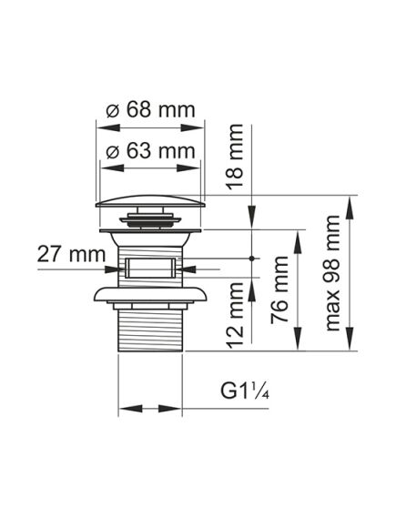 Купить A153 Донный клапан Push-up (a153) по цене 3660 руб., в Санкт-Петебруге в интернет магазине 100-Систем, а также дургие товары WasserKRAFT из раздела Выпуски, донные клапаны и Сифоны