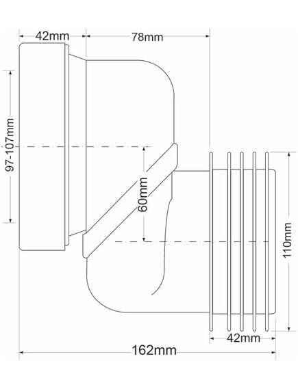Купить Фановая труба McAlpine WCLO-6 смещение 60мм (mrwclo-6) по цене 3312.41 руб., в Санкт-Петебруге в интернет магазине 100-Систем, а также дургие товары McALPINE из раздела Трубчатые отводы и Отводы для унитазов