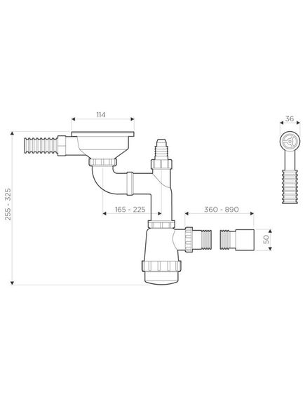 Купить Сифон для кухонной мойки Omoikiri WK-1-R-IN 4956486 нержавеющая сталь (4956486) по цене 3388 руб., в Санкт-Петебруге в интернет магазине 100-Систем, а также дургие товары Omoikiri из раздела Сифоны для моек и Сифоны