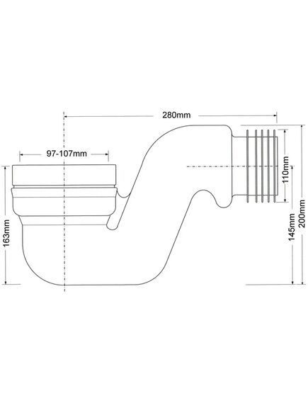 Купить Труба фановая с прокладкой D90-110мм, горизонтальная MRWC45 (mrwc45) по цене 2638 руб., в Санкт-Петебруге в интернет магазине 100-Систем, а также дургие товары McALPINE из раздела Трубчатые отводы и Отводы для унитазов