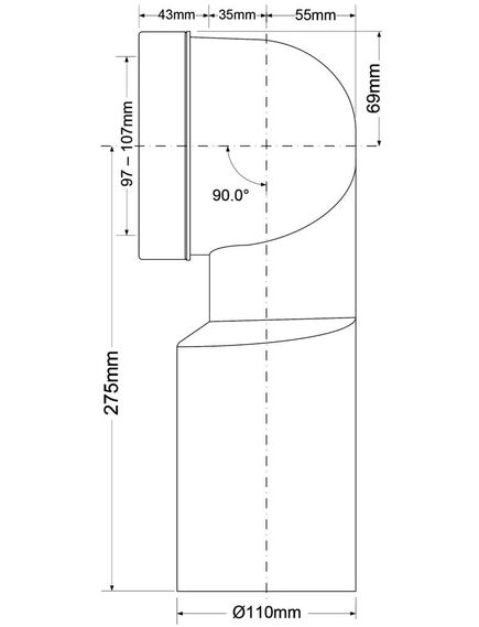 Купить Фановая труба (L285мм) под углом 90°; вход на 90-110мм, выход гладкий Дн=110мм (mrwc12) по цене 1296.92 руб., в Санкт-Петебруге в интернет магазине 100-Систем, а также дургие товары McALPINE из раздела Трубчатые отводы и Отводы для унитазов