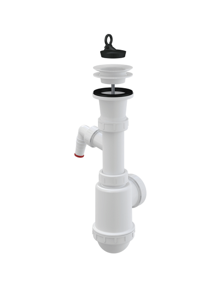 Купить ALCA PLAST Cифон для мойки c пластмассовой решеткой Ø70 и подводкой, арт. A442P-DN50/40 (a442p-dn50/40) по цене 1311 руб., в Санкт-Петебруге в интернет магазине 100-Систем, а также дургие товары AlcaPlast из раздела Сифоны для моек и Сифоны