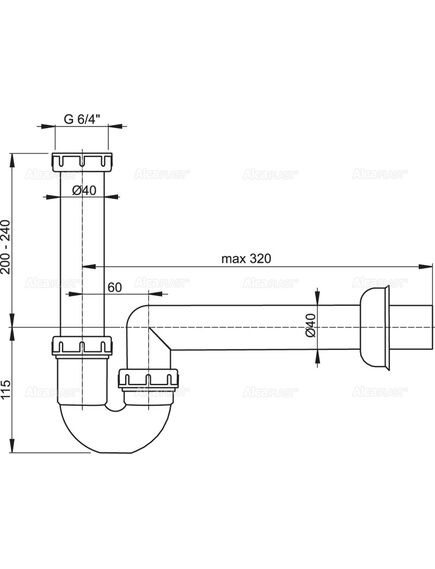 Купить Сифон для кухонной мойки Alcadrain A80-DN40 Белый (a80-dn40) по цене 567 руб., в Санкт-Петебруге в интернет магазине 100-Систем, а также дургие товары AlcaPlast из раздела Сифоны для моек и Сифоны