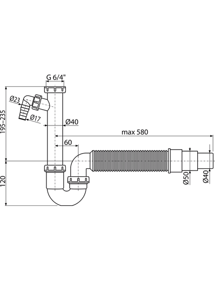 Купить Сифон для кухонной мойки Alcadrain A83-DN50/40 Белый (a83-dn50/40) по цене 1685 руб., в Санкт-Петебруге в интернет магазине 100-Систем, а также дургие товары AlcaPlast из раздела Сифоны для моек и Сифоны