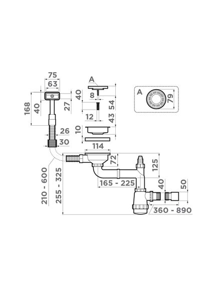 Купить Сифон для кухонной мойки Omoikiri WK-1-S-IN 4956490 нержавеющая сталь (4956490) по цене 3288 руб., в Санкт-Петебруге в интернет магазине 100-Систем, а также дургие товары Omoikiri из раздела Сифоны для моек и Сифоны