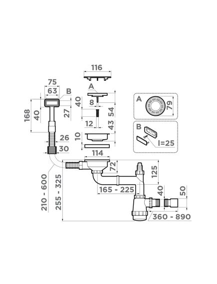 Купить Сифон для кухонной мойки Omoikiri WK-1C-GM 4956474 вороненая сталь (4956474) по цене 6888 руб., в Санкт-Петебруге в интернет магазине 100-Систем, а также дургие товары Omoikiri из раздела Сифоны для моек и Сифоны
