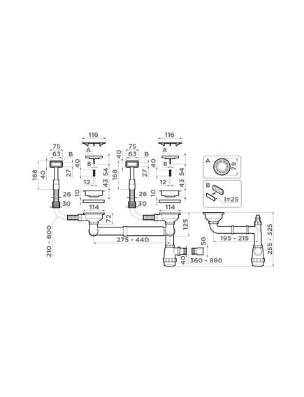 Купить Сифон для кухонной мойки Omoikiri WK-2C-GM 4956498 вороненая сталь (4956498) по цене 13888 руб., в Санкт-Петебруге в интернет магазине 100-Систем, а также дургие товары Omoikiri из раздела Сифоны для моек и Сифоны