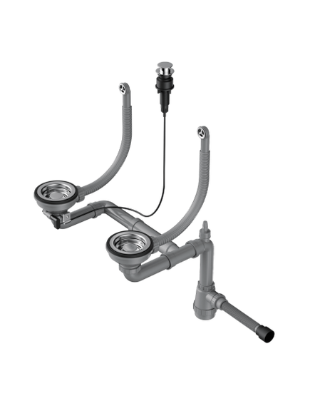 Купить Сифон для кухонной мойки Omoikiri WK-2-R-A-IN 4956506 нержавеющая сталь (4956506) по цене 9188 руб., в Санкт-Петебруге в интернет магазине 100-Систем, а также дургие товары Omoikiri из раздела Сифоны для моек и Сифоны