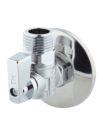 Купить Кран угловой 1/2"*3/4" НН шаровый с чашкой (хром ручка) (нп 2950083 / 2954) по цене 553 руб., в Санкт-Петебруге в интернет магазине 100-Систем, а также дургие товары  из раздела Краны для подключения бытовой техники и Шаровые краны