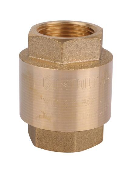 Купить STOUT  3/4 Клапан обратный пружинный муфтовый с пластиковым седлом (svc-0012-000020) по цене 1033 руб., в Санкт-Петебруге в интернет магазине 100-Систем, а также дургие товары STOUT из раздела Обратные клапаны и Запорная арматура