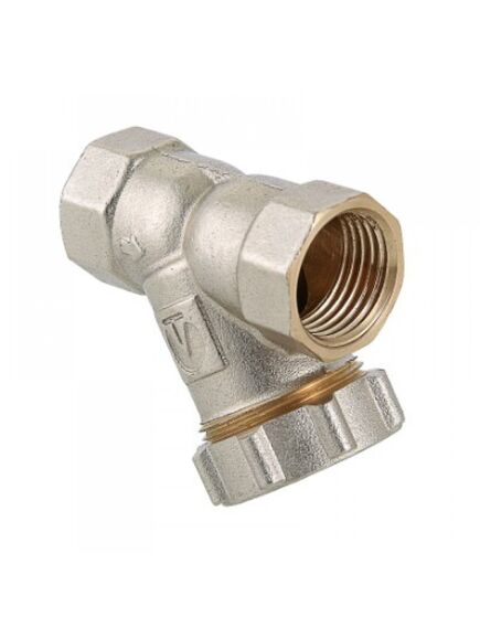 Купить Фильтр косой Valtec 1/2" ВР 500 мкм, с заглушкой, никель (vt.193.n.04) по цене 416 руб., в Санкт-Петебруге в интернет магазине 100-Систем, а также дургие товары VALTEC из раздела Фильтры косые, прямые и Фильтры латунные